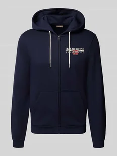 Bluza rozpinana z kapturem i kieszenią kangurką model ‘AYLMER’ - Bluzy męskie - miniaturka - grafika 1