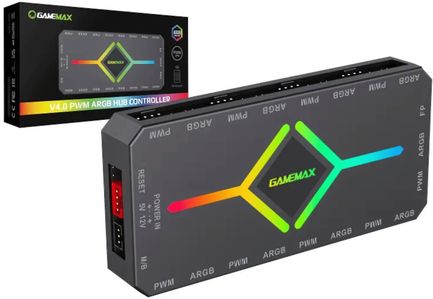 GameMax Gamemax Remoter control V4.0 ARGB PWM HUB BK Black Gamemax