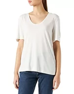 Koszule damskie - Tommy Hilfiger Damska koszula z modalu Scoop-nk Ss, Ecru, L - miniaturka - grafika 1