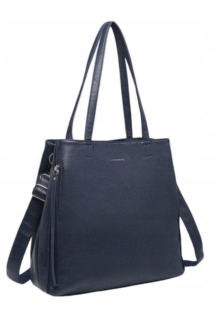 Klasyczna Torebka Damska Shopper Granatowa LUIGISANTO V5081 Blue