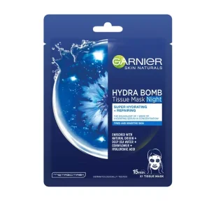 Garnier HYDRA BOMB Tissue Mask Night - Super Hydrating + Repairing - Nawilżająca maska do skóry zmęczonej na noc - Maseczki do twarzy - miniaturka - grafika 1