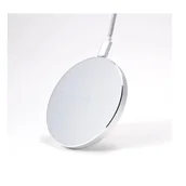 Ładowarki do telefonów - Budi - Ładowarka bezprzewodowa Qi 10W, metalowa obudowa (Srebrny) - miniaturka - grafika 1