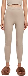 Urban Classics Damskie legginsy z dzianiny Rib Knit Spodnie do jogi, Szarobrązowy, L - Legginsy - miniaturka - grafika 1