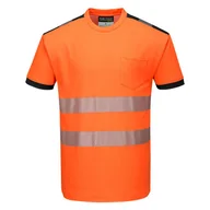 Odzież robocza - PORTWEST T181 T-SHIRT OSTRZEGAWCZY PW3 ; POMARAŃCZOWY/CZARNY - miniaturka - grafika 1
