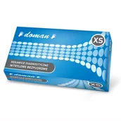 Rękawiczki jednorazowe - Doman, rękawice nitrylowe, niejałowe, bezpudrowe, niebieskie, rozmiar XS, 100 sztuk - miniaturka - grafika 1