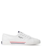 Trampki damskie - Pepe Jeans Tenisówki Brady W Basic PLS31287 Biały - miniaturka - grafika 1