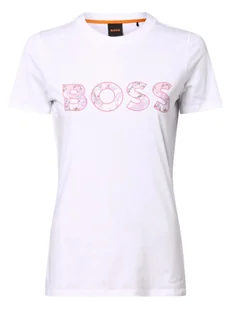 BOSS Orange Koszulka damska - C_Elogo_Filled Kobiety Bawełna biały nadruk, XS - Koszulki i topy damskie - miniaturka - grafika 1