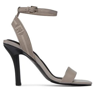 Sandały Tommy Hilfiger Sporty Leather High Heel Sandal FW0FW07795 Beżowy - Sandały damskie - miniaturka - grafika 1