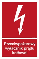 Systemy ekspozycyjne i znaki informacyjne - BB024 PRZECIWPOŻAROWY WYŁĄCZNIK PRĄDU KOTŁOWNI, PS - PŁYTA PCV 1MM FOTOLUMINESCENCYJNA; (350X518MM) - miniaturka - grafika 1
