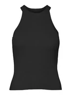 Swetry damskie - VERO MODA Women's VMGOLD Rib Tank top sweter, czarny, XS, czarny, XS - miniaturka - grafika 1
