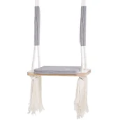 Leżaczki i huśtawki - Misioo Huśtawka Pokojowa Płaska Szary Sztruks Premium - miniaturka - grafika 1