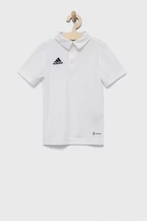 Koszulki dla dziewczynek - Adidas Performance polo dziecięce kolor biały gładki - grafika 1