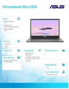 asus Chromebook Plus CB3402CVA-MW0517 - Laptopy - miniaturka - grafika 1
