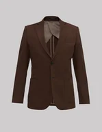 Marynarki męskie - marynarka do zestawu briga brąz slim fit - miniaturka - grafika 1