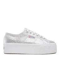 Trampki damskie - Tenisówki Superga 2790 Lame S61174W Srebrny - miniaturka - grafika 1