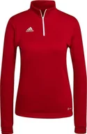 Bluzy damskie - Adidas Bluza damska adidas Entrada 22 Top Training czerwona H57551 L - miniaturka - grafika 1