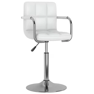 vidaXL Krzesło stołowe, białe, obite sztuczną skórą - Krzesła - miniaturka - grafika 1