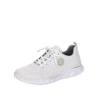 Sneakersy damskie - Rieker Damskie sneakersy Low 54021, White Fog Silver 54021 80, 40 EU - miniaturka - grafika 1