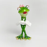 Figurki dekoracyjne - Figurka Dekoracyjna Ozdoba Zielona Żaba Marylin Sukienka - miniaturka - grafika 1