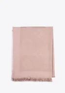 Apaszki i szaliki damskie - Damska chusta z bambusem tkana w monogram zgaszony róż - miniaturka - grafika 1