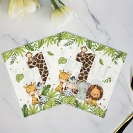 Inne - Serwetki na imprezę "Wild One": 20 arkuszy, 12,99" X 12,99", dwuwarstwowe, nadruk ze zwierzęcym motywem, idealne na imprezy plenerowe lub eleganckie - miniaturka - grafika 1