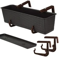 Donice - Skrzynka balkonowa Ratolla z podstawką ISR600P Doniczka prostokątna + uchwyty - miniaturka - grafika 1