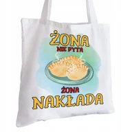 Torby i wózki na zakupy - Torba Bawełniana biała dla Żony Na Prezent ekologiczna Trwały Nadruk - miniaturka - grafika 1