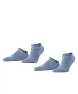 Skarpetki damskie - Burlington Mężczyźni Skarpety do trampek Everyday 2-Pack M SN Bawełna krótkie jednokolorowe 2 Pak, Niebieski (Light Jeans 6662), 40-46 - miniaturka - grafika 1