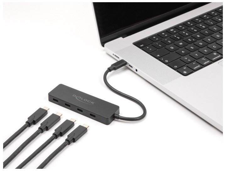 Delock USB 10 Gbps USB Type-C Hub z 4 x gniazdem USB Type-C czarny 64322