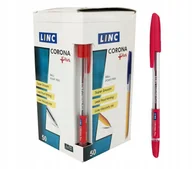Długopisy - DŁUGOPIS z czerwonym wkładem CORONA CZERWONY 50szt - miniaturka - grafika 1