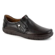 Półbuty męskie - Buty męskie skórzane 790MP kabir ciemno brązowe - Buty Olivier - miniaturka - grafika 1