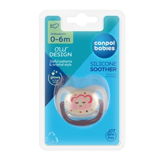 CANPOL Smoczek do uspokajania silikonowy anatomiczny Night Dreams 0-6m (22/500_new) świecący - Smoczki uspokajające - miniaturka - grafika 1