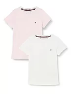 Koszulki i topy damskie - Tommy Hilfiger Top od piżamy dziewczęcej, Biały/jasnoróżowy, 6-7 lat - miniaturka - grafika 1