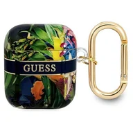 Akcesoria do słuchawek - Etui Guess do AirPods cover niebieski/blue Flower Strap Collection - miniaturka - grafika 1