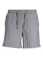 Spodenki damskie - JACK & JONES Męskie spodenki JJJEFF JJJBREEZE lniane szorty DEK, chinosy, niebieski indygo, S, niebieskie indygo, S - miniaturka - grafika 1