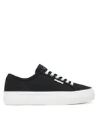 Trampki damskie - Calvin Klein Jeans Tenisówki Vulc Flatform Ctn Logo Tag YW0YW01838 Czarny - miniaturka - grafika 1