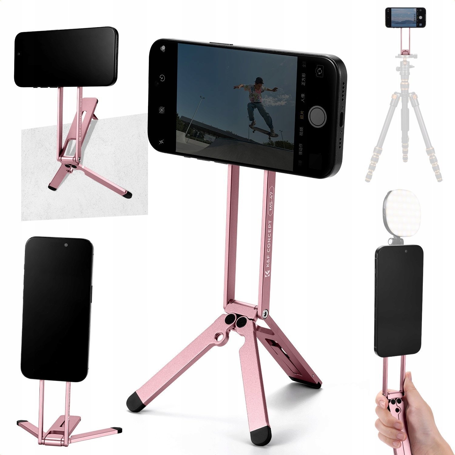 Statyw Uchwyt 3w1 Vlog Video Foto Magnetyczny Magsafe Do Telefonu Iphone Kf / Kf31.139s3 / Różowy