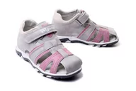 Buty dla dziewczynek - WOJTYŁKO 3S22304 szary, sandały dziecięce, rozmiary 26-30 - Wojtyłko - miniaturka - grafika 1