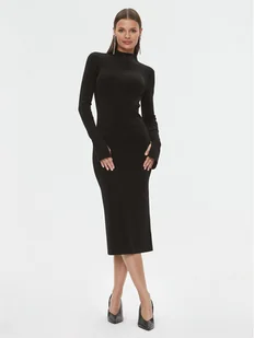 Patrizia Pepe Sukienka dzianinowa 2A2612/K002-K103 Czarny Slim Fit - Sukienki - miniaturka - grafika 1