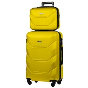 Walizki - Zestaw Walizka Średnia + Kuferek z ABS-u (M+BC) Żółty - miniaturka - grafika 1