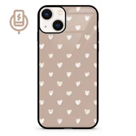 Etui i futerały do telefonów - Serduszka beż - iPhone 14 Etui szklane flexible indukcyjne - miniaturka - grafika 1