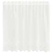 Zasłony - vidaXL Firanka Koronkowa z zasłonami Kwiatowy Biały 150 x 80 cm Poliester - miniaturka - grafika 1