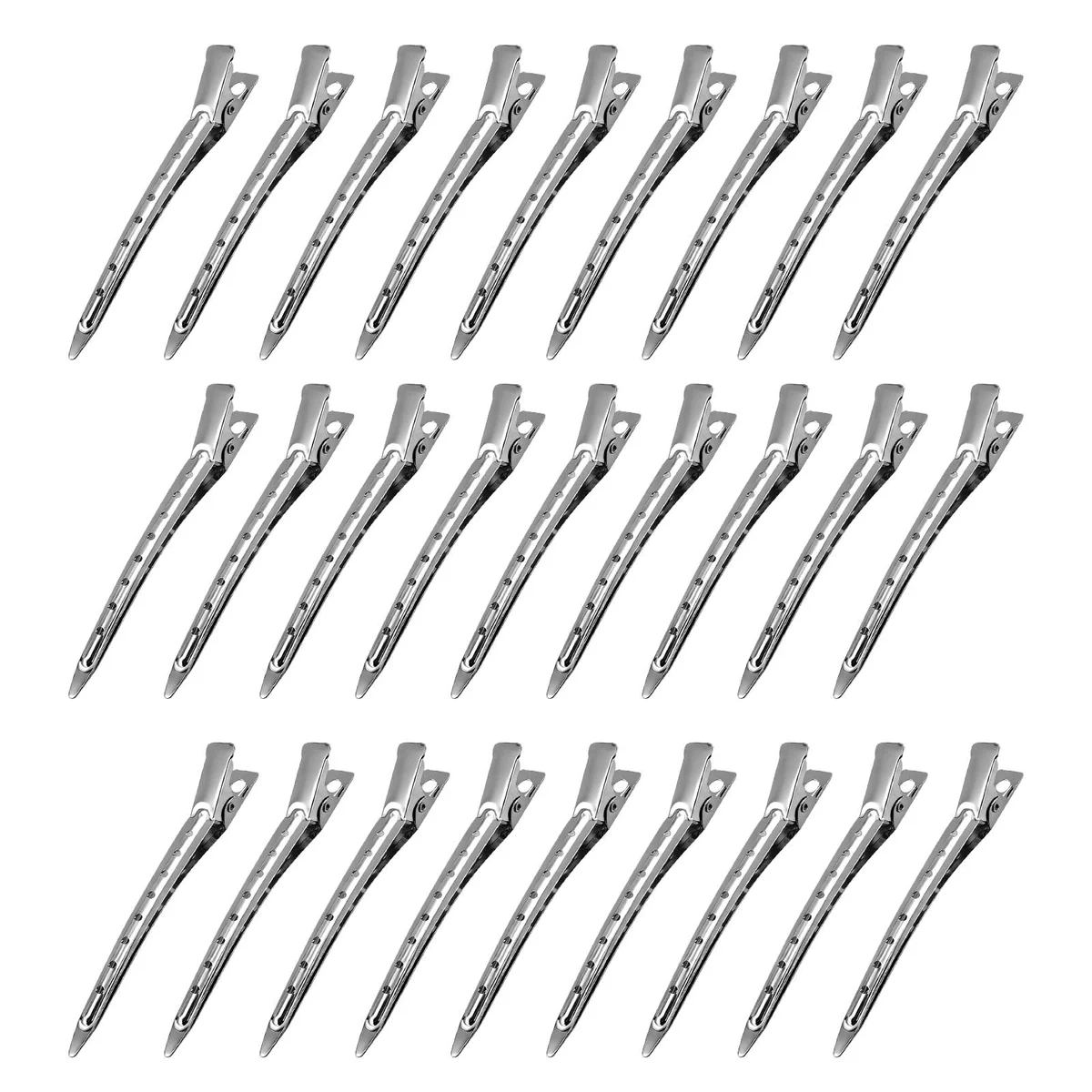SPINKI FRYZJERSKIE METALOWE SREBRNE 9 CM ZESTAW 36 SZT ZACIŚNIĘTĄ GŁÓWKĄ