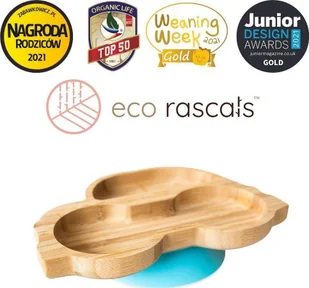 ECO RASCALS ECORASCALS Miseczka Bambusowa Autko niebieska zprzyssawką one size - Miseczki i talerzyki dla dzieci - miniaturka - grafika 1
