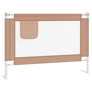 vidaXL Barierka do łóżeczka dziecięcego, taupe, 90x25 cm, tkanina - Zabezpieczenia dla dzieci - miniaturka - grafika 1