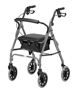 Days lekki składany wózek na cztery koła z wyściełanym siedziskiem, zamykane hamulce, ergonomiczne uchwyty i torba do przenoszenia, duża pomoc w transporcie, duży kwarc - Chodziki - miniaturka - grafika 1