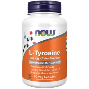 L-Tyrozyna Extra Strength 750 mg 90 kaps. (Now Foods) - Aminokwasy - miniaturka - grafika 1