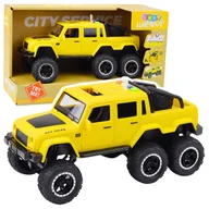 Samochody i pojazdy dla dzieci - Samochód Terenowy Napęd Frykcyjny Światła Dźwięki Żółty 6x6 1:16 LEAN Toys - miniaturka - grafika 1