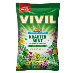 Vivil Krauter Mint Cukierki bez Cukru 120 g - Inne słodycze - miniaturka - grafika 1