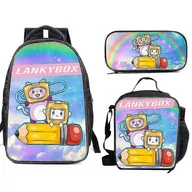 Torebki damskie - Lankybox Plecak z nadrukiem Trzyczęściowa torba szkolna styl A - miniaturka - grafika 1